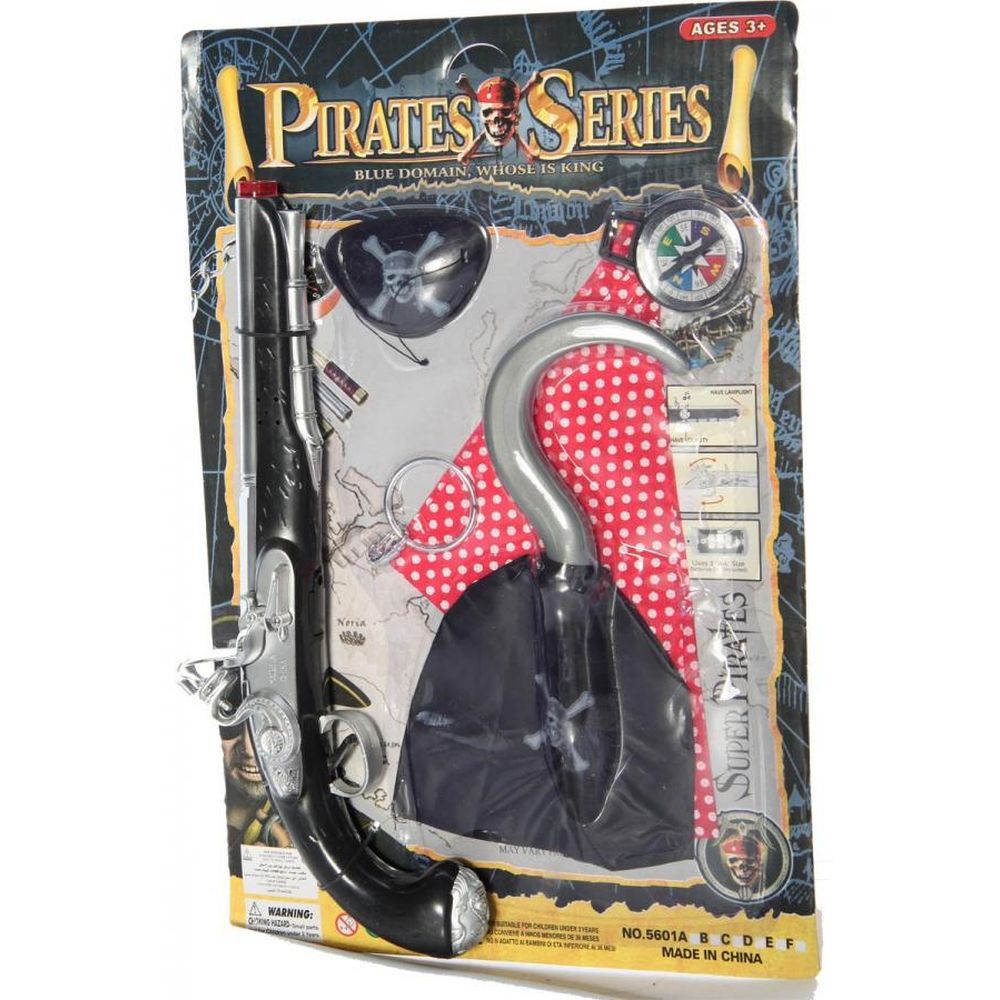 Atixo - Pirate Ensemble d'accessoires de costume - Noir/Gris